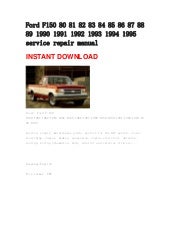 Ford F100 F150 F250 F350 1988 1989 1990 1991 Service Repair Manual