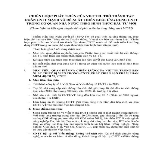 Chiến lược phát triển của Viettel