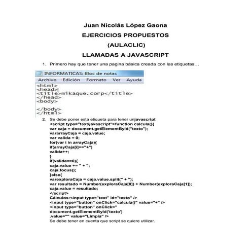 LLAMADAS A JAVASCRIPT