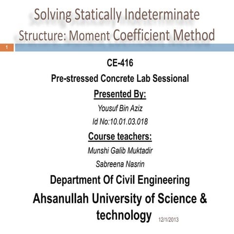 Moment Co-efficient Method