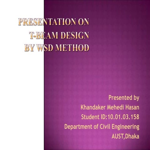 T beam design by WSD method