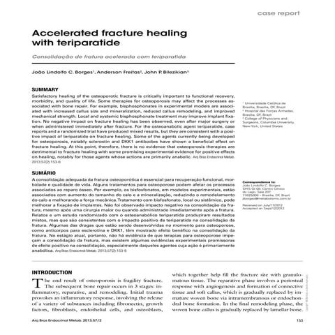 Accelerated fracture healing with teriparatide