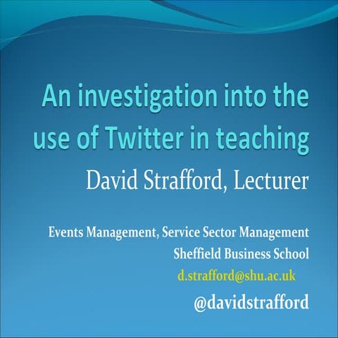 An investigation into the use of Twitter in teaching