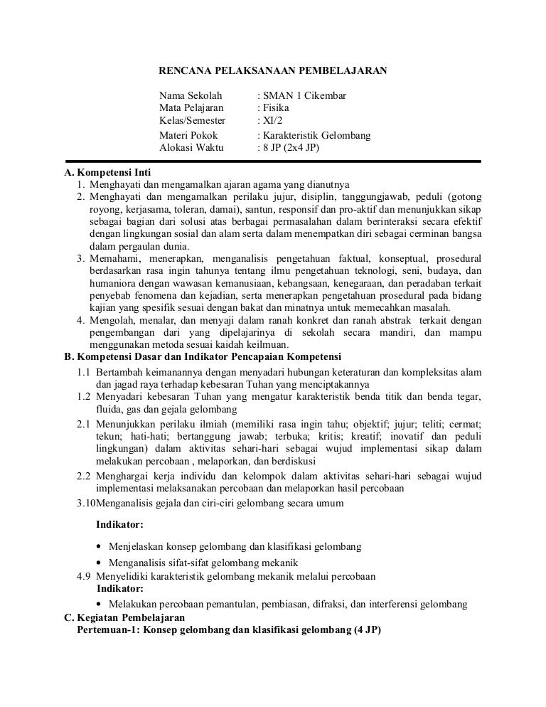 10 Sma Kelas Xi Rpp Kd 3 10 4 9 Karakteristik Gelombang Karlina 130