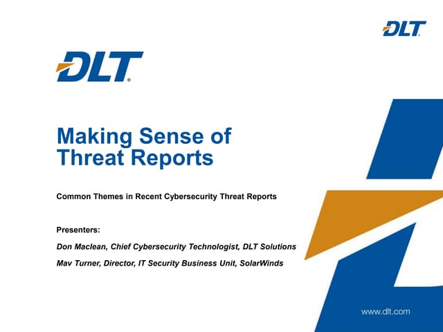 Making Sense of Threat Reports
