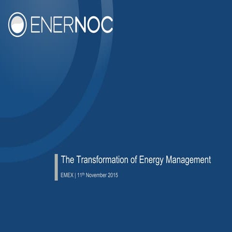 The Transformation of Energy Management