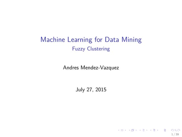26 Machine Learning Unsupervised Fuzzy C-Means