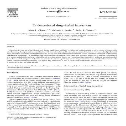 Evidence-based drug–herbal interactions