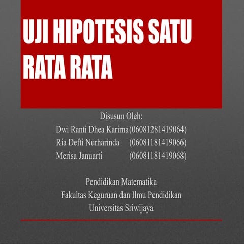 10. uji hipotesis satu rata rata