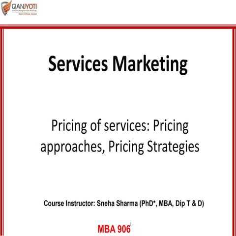 Pricing of services