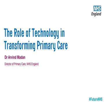 The Digital Opportunity for Primary Care 