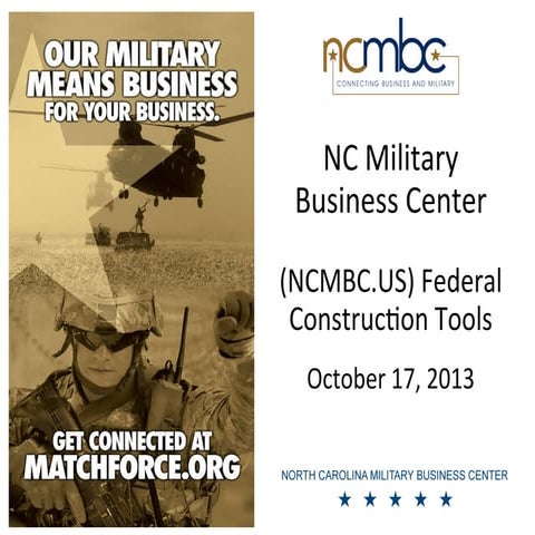 FEDCON Summit: NCMBC Tools for Contractors