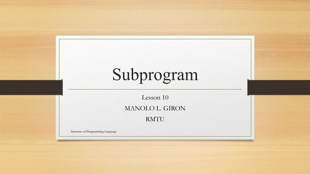 10. sub program