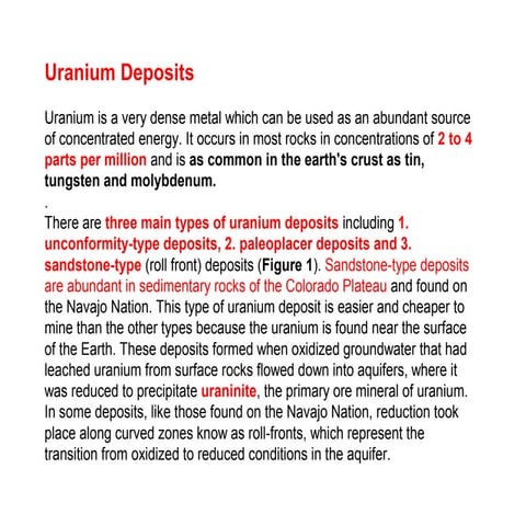 Uranium deposits