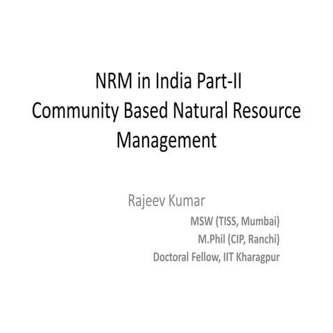 community based natural resource management