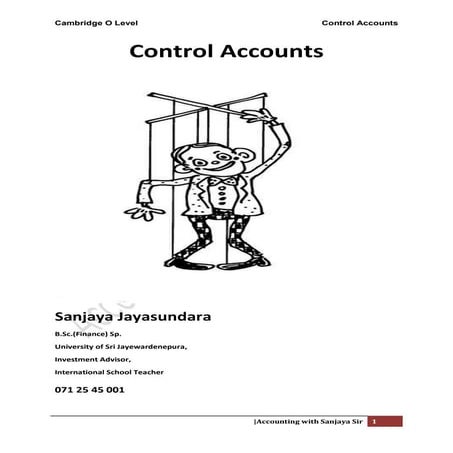 Control accounts