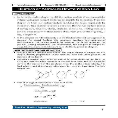 10. kinetics of particles newton s 2nd law