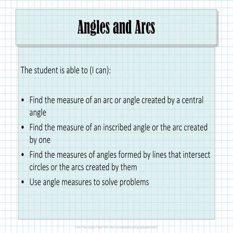 10.2 Angles and Arcs
