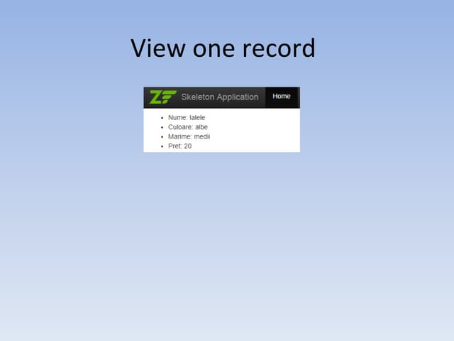 10. view one record