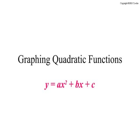 Graphing Quadradic