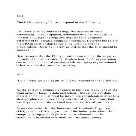 10-1Social Networking Please respond to the following L.docx