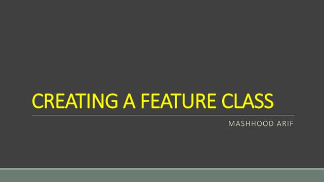 Creating a feature class