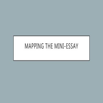 10. mapping the mini essay
