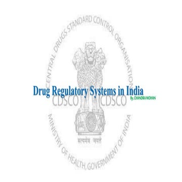 Drug Regulatory Systems in India