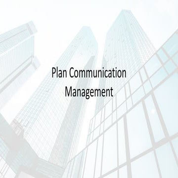 10.1 Plan Communication Management