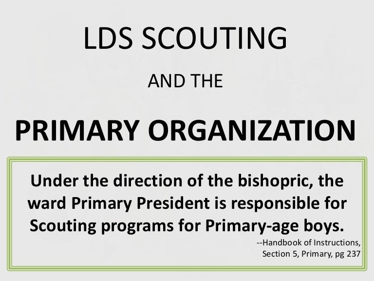 Lds Cub Scout Pack Organization Chart