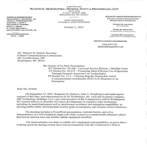 10 208 10-01-2012 x g technology, inc. 7022026209