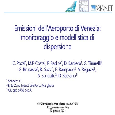 Emissioni dell'Aeroporto di Venezia: monitoraggio e modellistica di dispersione
