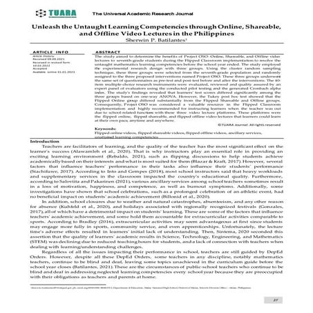 Unleash the Untaught Learning Competencies through Online, Shareable,  and Of...