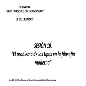 JUNG Y LOS TIPOS EN LA FILOSOFÍA