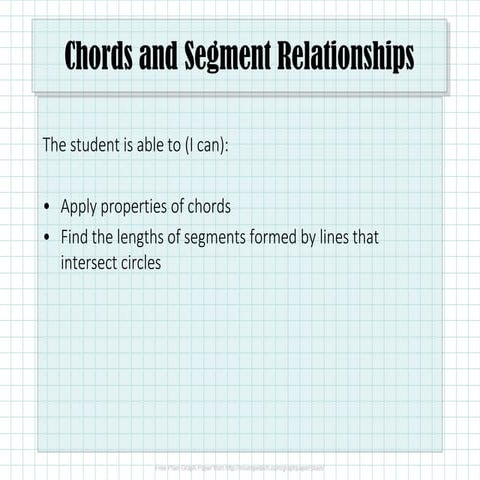 10.3 Chords and Segment Relationships