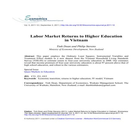 Labor Market Returns To Vocational Secondary Education – WEVBZ
