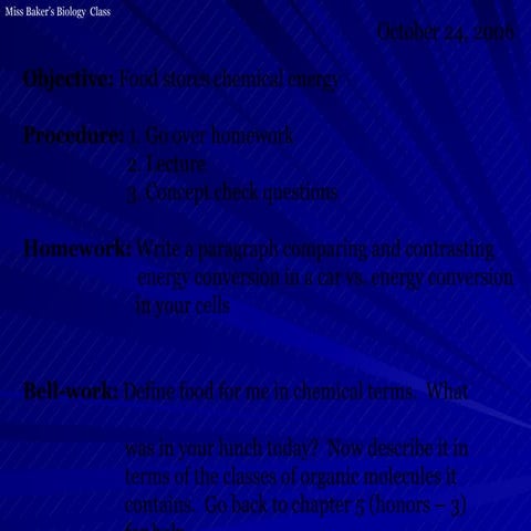 Cell Respiration (part 1)