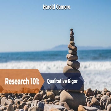 Research 101: Rigor in Qualitative Research