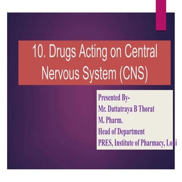 Drugs acting on CNS-Introduction and Classification