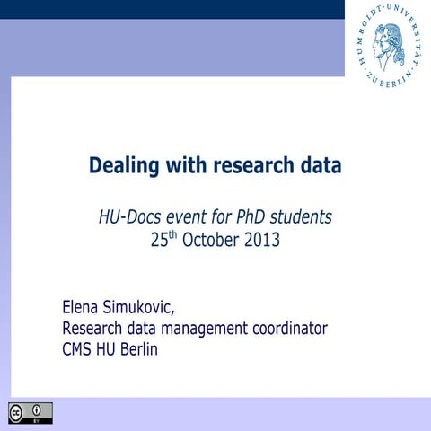 Dealing with research data