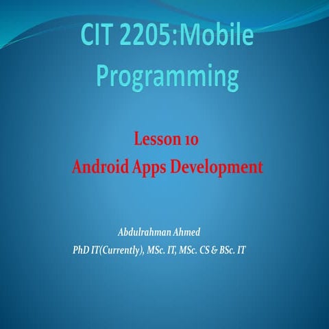 10. Android development codes for projects | PDF