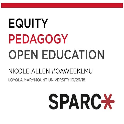 Equity, Pedagogy and Open Education