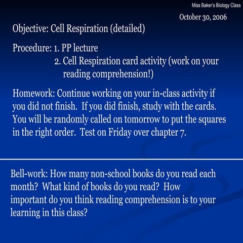 Cell Respiration (part 2)
