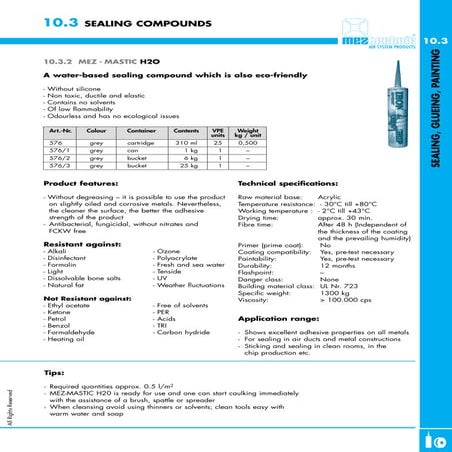 10.3.2 Mez Mastic H2 O