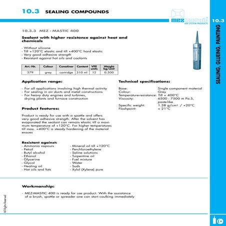 10.3.3 Mez Mastic 400