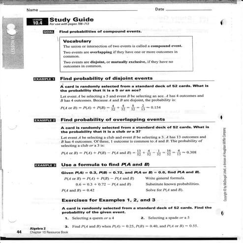 Intermediate Algebra: 10.4 10.6 review