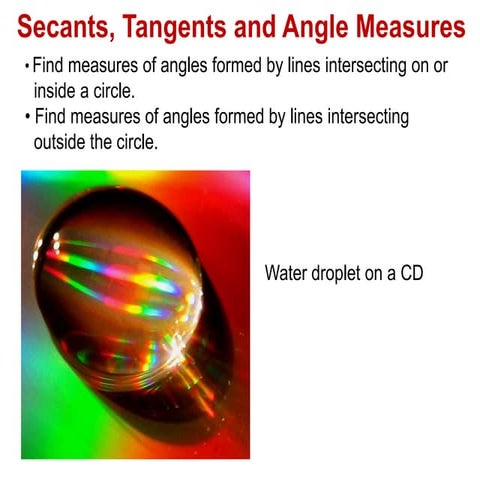 10-6 Secants, Tangents and Angle Measures.ppt