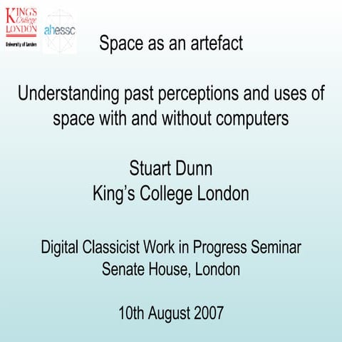 10 8 2007  Digital Classicist Work in Progress seminar