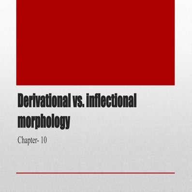 Derivational vs inflectional morphology