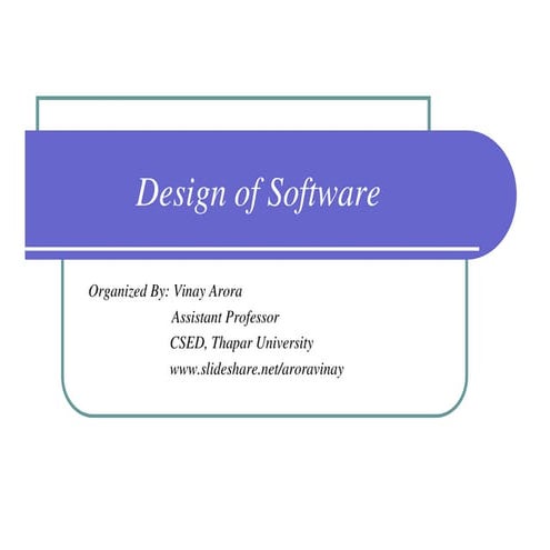 A&D - Design of Software | PPT